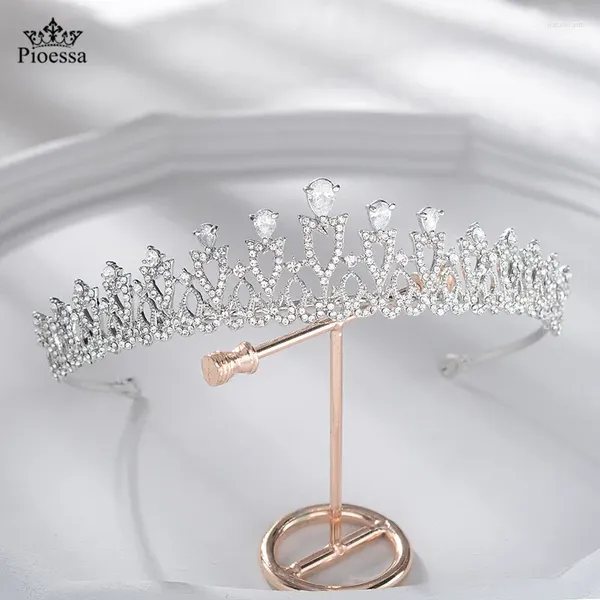 Grampos de cabelo coroa da noiva tiara jóias de casamento coroas de cristal banda prata cor ouro acessórios da dama de honra bandana para o aniversário