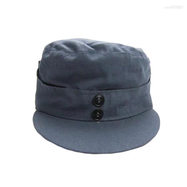Береты Сувенирные китайские армейские шляпы Второй мировой войны Восьмого маршрута Военные кепки Шляпа с двумя пуговицами