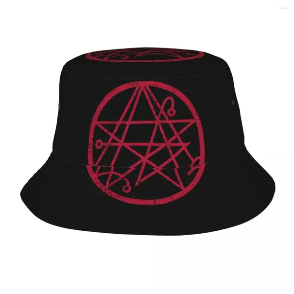 Berets verão necronomicon balde chapéu para unisex chamada de cthulhu streetwear dobrável bob pesca meninas meninos sol