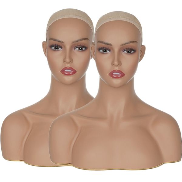 USA Magazzino Nave libera 2 PZ/LOTTO parrucca display teste di manichino sulle vendite testa di manichino parrucca capelli stand materiale pvc