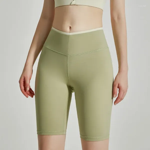 Aktif Şort Yaz Renk Eşleşen Yoga Pantolon Kadın Dış Giyim Yüksek Bel Kalça Kaldırma İnce Hızlı Kurutma Sıkı Sıkı Spor Kızları