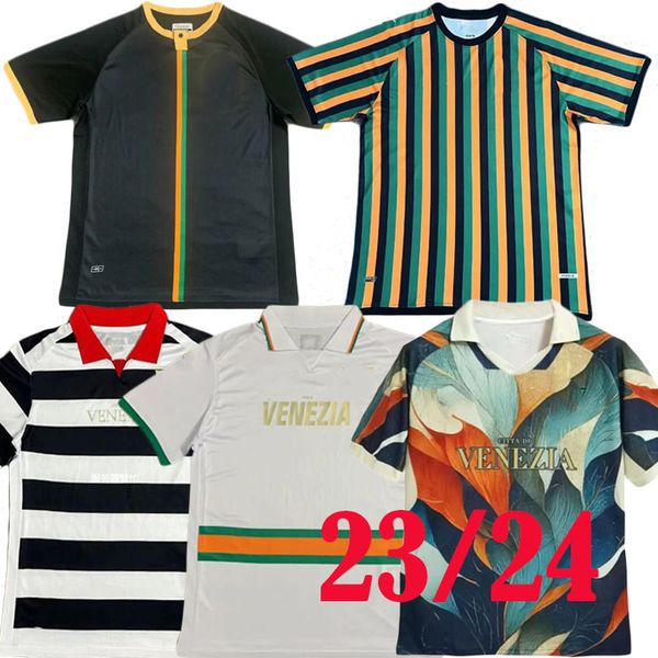 2023 2024Venezia FC maglie da calcio FORTE ARAMU casa Nero Via Bianco Terzo Blu 4 ° Rosso Venezia 23 24 BUSIO Camicie da calcio 3rd Camicie per adulti