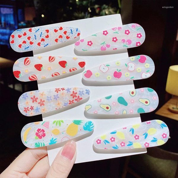 Grampos de cabelo Misananryne verão floral fruta padrão hairpin barrettes clipe acessórios para mulheres meninas moda