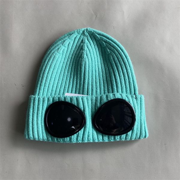 Goggle Beanie Kış Hat Beanie Tasarımcı Erkekler İçin Şapkalı Şapkalar İki Lens Gözlük Kafatası Kapakları Açık Kadın Kayak Bonnet Yün Beanie Brim Hj02