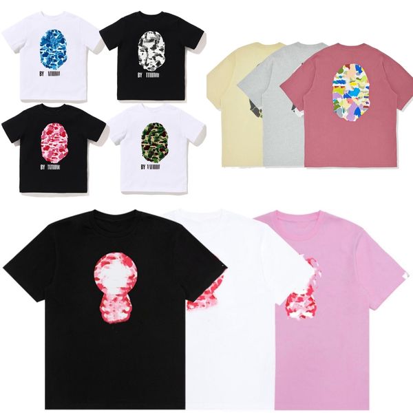 Çocuk Tişörtleri Maymunlar Toddlers Tasarımcı Camo Boys Giyim Kızlar Gençlik Sokak Günlük Tops Summner Kısa Kol Tshirts Çocuk Giyim Hip Hop Prined Tişört Beyaz W7KS#