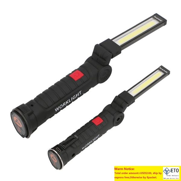 Портативный 5-режимный фонарик COB, USB перезаряжаемый светодиодный рабочий фонарь, магнитный COB Lanterna, подвесной светильник с крючком для наружного инструмента для кемпинга ZZ