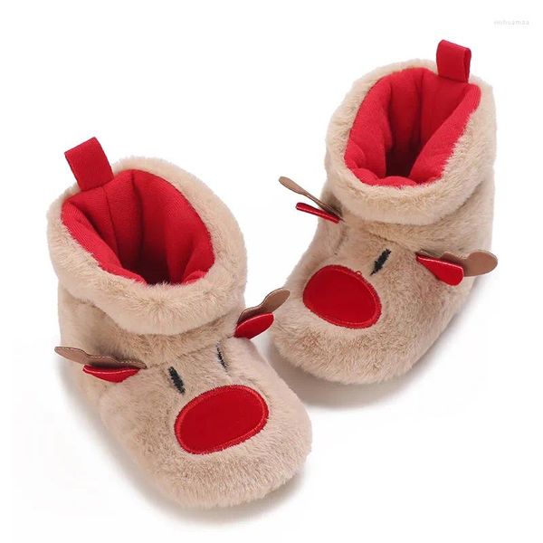 Stivali Scarpe per Bambini Inverno Natale Renna Carina Ragazzi e Ragazze 11CM/12CM/13CM 0-12 Mesi Fodera Calda Morbida