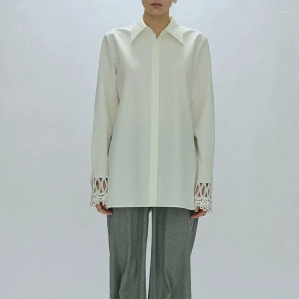 Женские блузки VII 2023, брендовая зимняя одежда VC, повседневная рубашка с вырезами на манжетах и лацканами, контурная рубашка с длинными рукавами, топ предложения