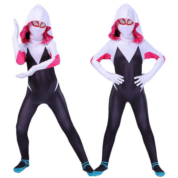 Cosplay crianças criança homem aranha homem aranha milhas morales gwen stacy traje bodysuit macacões zenti roupas de halloween