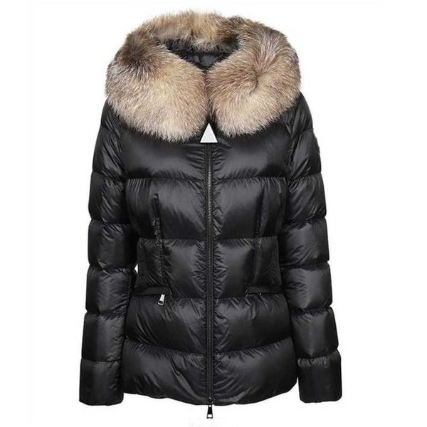 Parka da donna in piumino da donna giacca corta in nylon chiusura con cerniera tasche con cintura cappotto spesso e caldo Italia designer donna cappuccio in pelliccia capispalla invernaleq1ds