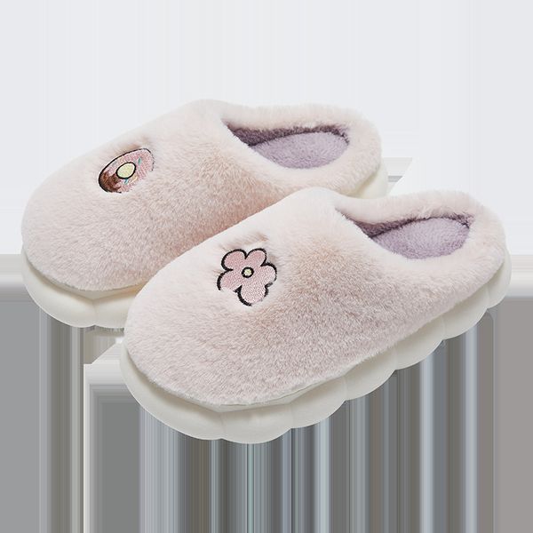 Pantofole in cotone con tacco donna inverno indoor casa nuovo pelo Addensa e mantiene caldo Mille erba verde grigio Latte tè caffè blu rosa antiscivolo spesso neve stivali uomo inverno