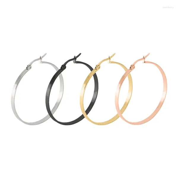 Серьги-кольца, 4 пары, модные крючки из нержавеющей стали, большой круг, круглые висячие женские серьги для подарка