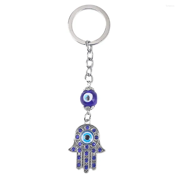 Chaveiros Lucky Fatima Mão Azul Evil Eye Keychain para Homens Mulheres Turquia Amuleto Carro Chaveiro Mochila Carteiras Pingente Moda Jóias Presentes