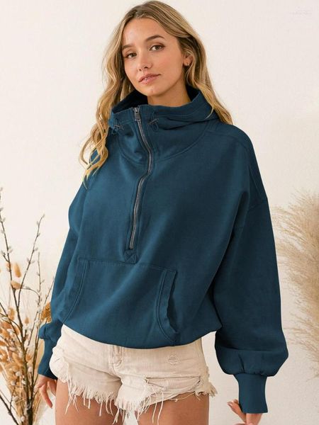 Felpe con cappuccio da donna Ragazze da donna Autunno Inverno Verde con cappuccio Abbigliamento sportivo da donna Felpa con cappuccio da strada Cerniera con coulisse Manica lunga Rosa carino