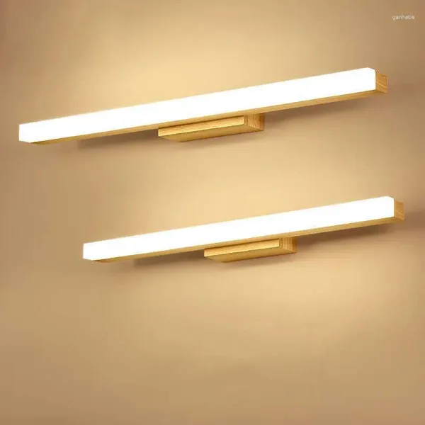 Lampada da parete Luci da specchio a LED Nordico in legno massello Soggiorno Camera da letto Bagno Corridoio Scala Corridoio Decorazione per interni Luce