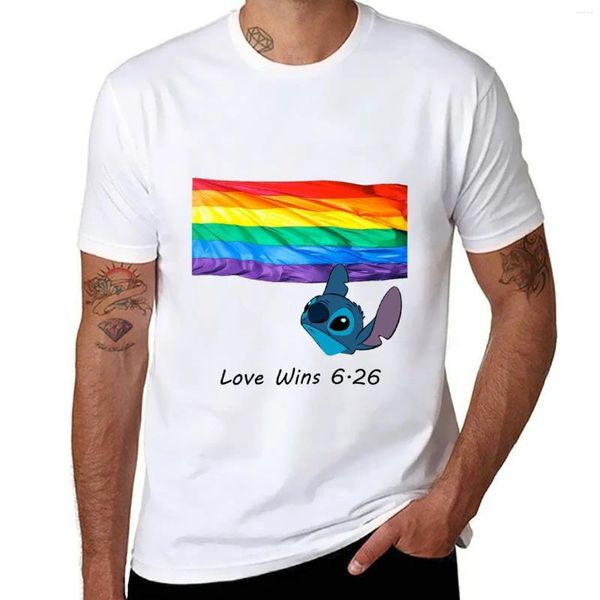 Herren Polos 6.26 Love Wins T-Shirt T-Shirts in Übergröße für einen Jungen, weißes, übergroßes Hemd für Männer