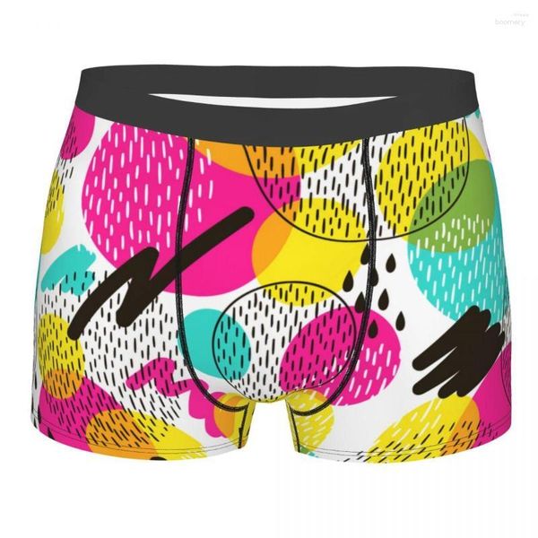 Underpants Colorful 80S Memphis Geometric Mutandine traspirabili Shorts Shortes Shorts Stampa biancheria da uomo