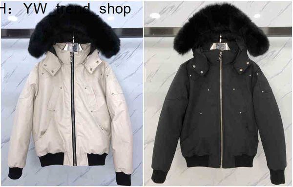 Mooses Knuckles Piumino da Uomo Giacca con Collo in Pelliccia Parka Invernale Impermeabile Cappotto in Anatra Bianca Mantello Moda Uomo e Donna Coppie Moose Versione Casual per Mantenersi al CaldoWYRF