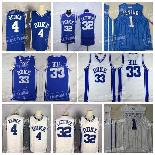 Maglie da basket PERSONALIZZATE NCAA Mens College Basketball Jerseyss 1 Kyrie Irving 0 Jayson Tatum 4 JJ Redick 32 Christian Laettner 33 Grant Hil