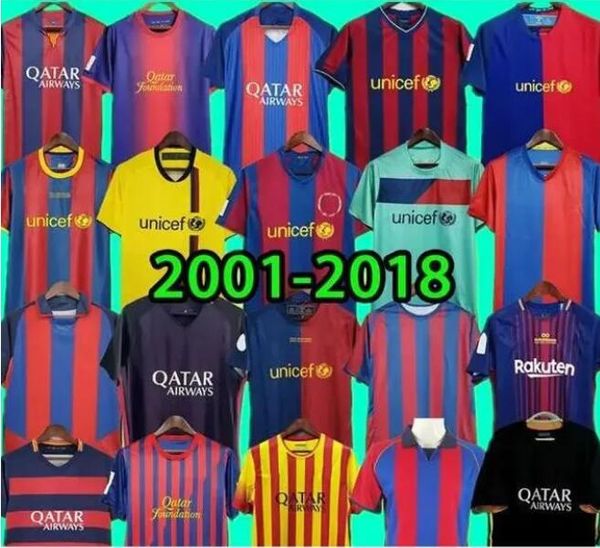 BarcelonAS Retro-Fußballtrikots 2003 04 2005 2006 2007 2008 2009 2010 2011 2012 Vintage-Fußballtrikot T RONALDINHO A.INIESTA 01 02 03 04 05 06 07 08 09 10 11 12 13 14 15 16