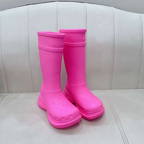 Stivaletti balenciashoes Stivali da pioggia moda da Stivali di gomma rossi Stivali moda con suola spessa Stivali al ginocchio IT4CL