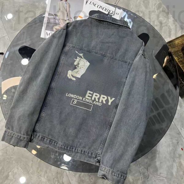 Erkek Ceketler Tasarımcı Tasarımcı Erkek Kadın Denim Ceket TB Warhorse Baskı Beyzbol Giyim Moda Vintage Colting Mens hırka kot palto 4xl Byry 7dtn