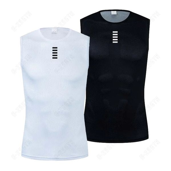 Camisas de ciclismo Tops Ciclismo Roupa Interior Esporte Camada Base Branca Camisa de Ciclismo Colete Reflexivo Homens Undershirt Quick Dry Elastici Vest Road Bike Jersey 231023