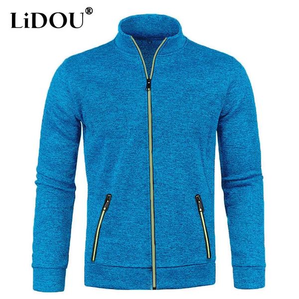 Giacche da uomo Autunno Inverno Tinta unita Manica lunga Cardigan in maglia Uomo Casual Allentato Comodo Tasche con cerniera Allmatch Outwear 231021