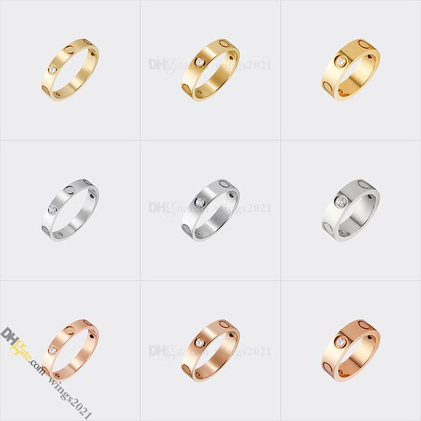 Дизайнерское кольцо классическое винтовое кольцо дизайнера ювелирных изделий для женщин алмазной кольцо титанового стали золотоизвестного. Никогда не исчезает неаллергический, золото/серебро/розовое золото;Магазин/21417581