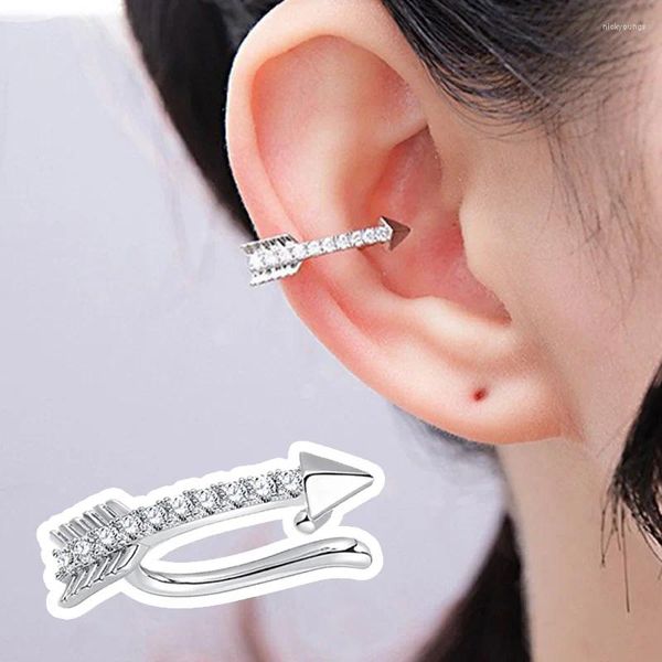 Rücken Ohrringe 1pc Amor Ewige Liebe Archer Ohr Manschette Kein Piercing Für Frauen Silber Farbe Zirkonia Clip Earing kpop Schmuck EF083