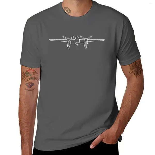 Herren-Poloshirts, Mosquito Combat Aircraft Outline Graphic (weiß), T-Shirt, einfarbig, niedliche Kleidung, Herren-Blusen-T-Shirts