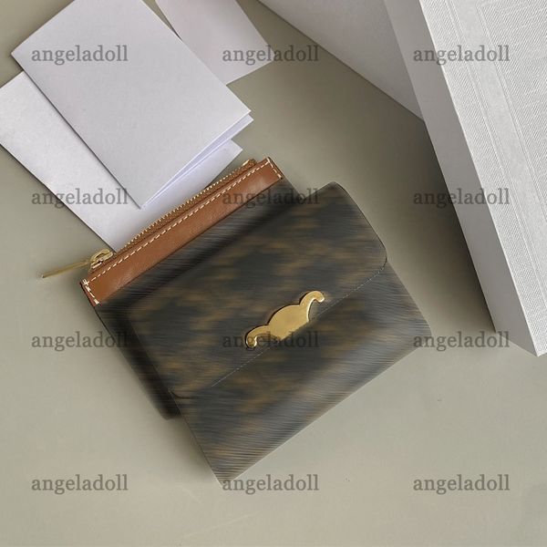 10A Spiegelqualität Designer 9,5 cm 2-teiliges Cover-Portemonnaie Luxurys Kreditkartenetui mit 5 Kartenfächern Herren Damen Leder-Münzgeldbörse Minitasche mit Box