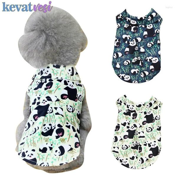 Cão vestuário panda padrão roupas verão camiseta bonito dos desenhos animados colete para filhote de cachorro pequenos cães gatos camisa teddy chihuahua roupas