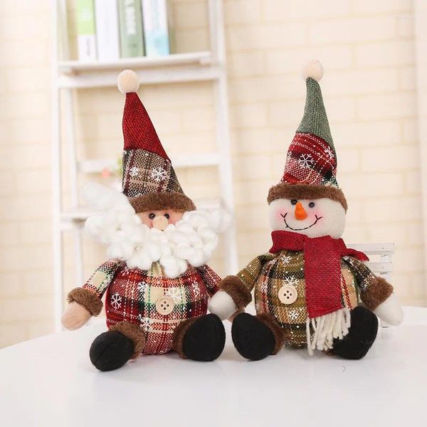 Confezione regalo Decorazioni per l'albero di Natale Bambola di cartone animato Fiocco di neve Coppia Panno Ornamenti appesi Regali di festa per bambini