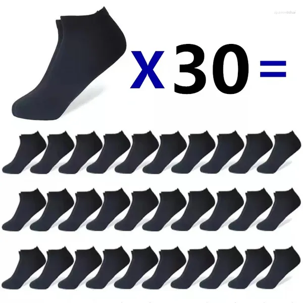 Herrensocken für Herren, 30 Paar/Herren-Boot, einfarbig, Business, flacher Mund, atmungsaktiv, weich, Geschenke und Knöchel, Großhandel