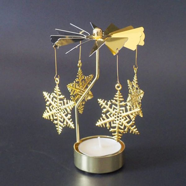 Titulares de vela castiçais girando rotação romântica girando carrossel chá luz titular natal festa de casamento anjo 231023
