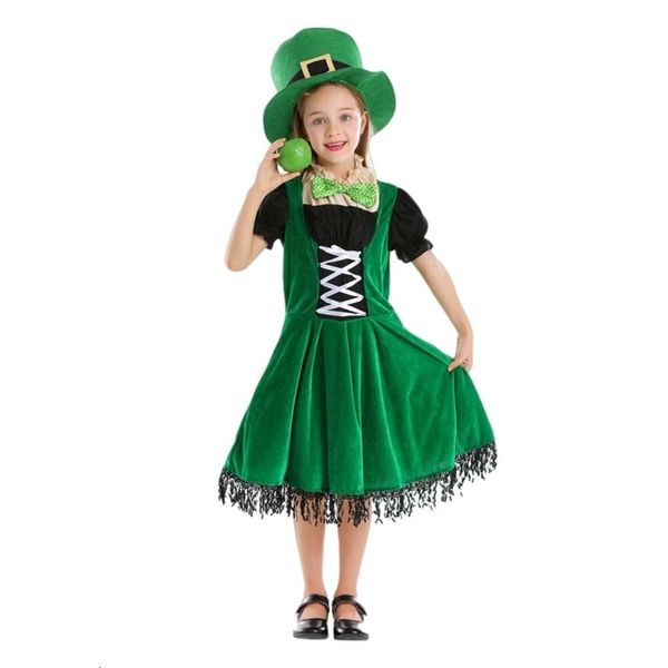 Costume di Halloween Donna Designer Costume Cosplay Costume di Halloween Nazione dell'Europa occidentale Giorno di San Patrizio Vestito da nano goblin irlandese per bambini