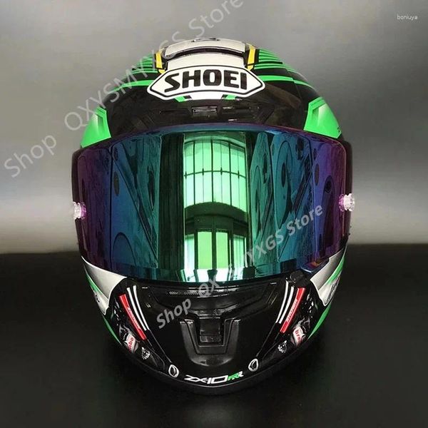 Caschi Moto Casco integrale X-Spirit III ZX-10RR SHOEI X14 Green Solid X-14 Sports Bike Racing X-Fourteen