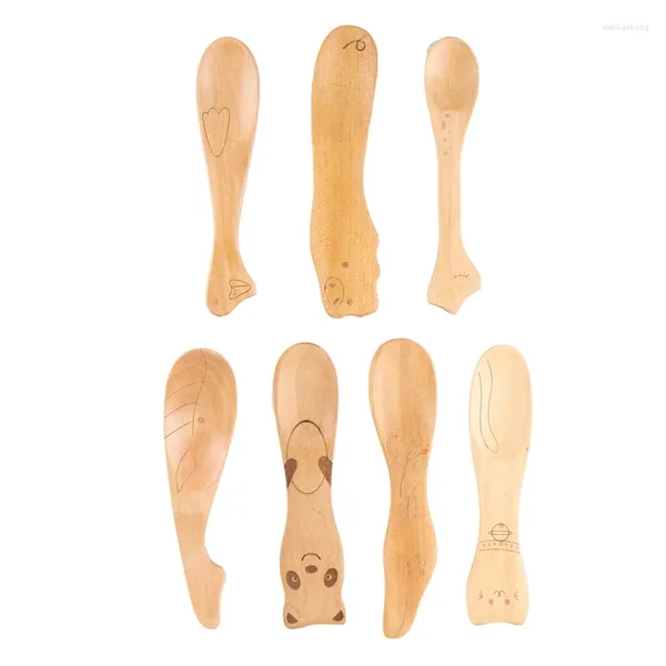 Palette per caffè LUDA Cute Cartoon Bambini Animali Forma Cucchiaio di legno Tè Zuppa Cucchiai agitatori Dessert Utensili da cucina