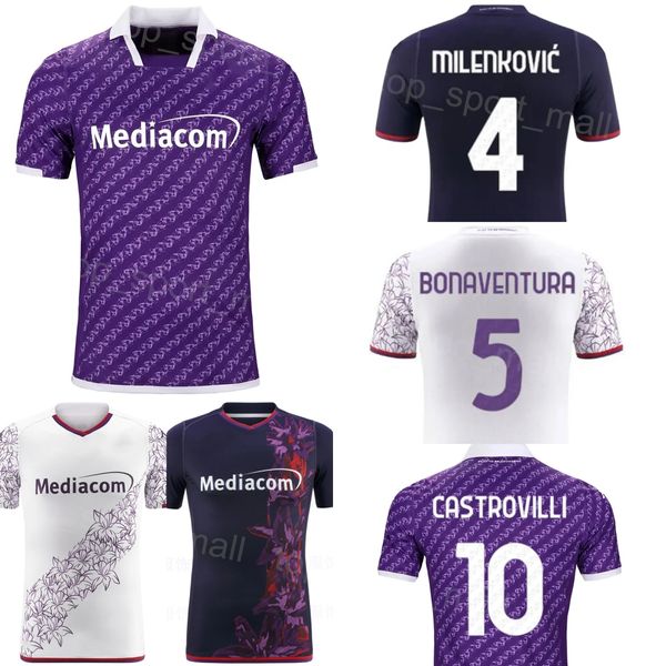 Club Fiorentina Soccer 5 Giacomo Bonaventura Trikot 10 Nicolas Gonzalez 1 Pietro Terracciano Alfred Duncan MBala Nzola Rolando Mandragora Fußballtrikot-Kits