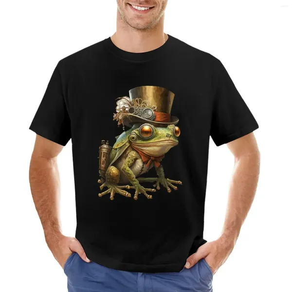 Polos masculinos Steampunk Frog XII Camiseta Anime Peso Pesado Camisetas Peso Pesado Para Homens