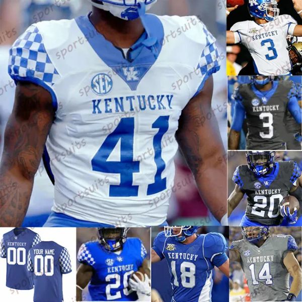 PERSONALIZADO 2023 Kentucky Wildcats Football Jersey NCAA College Lynn Bowden Benjamin Snell Josh Allen Akeem Hayes Kavosiey Smoke Couch Cob