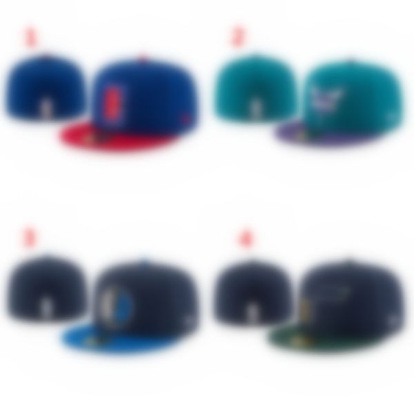 НОВИНКА Мужская дизайнерская модная баскетбольная команда Классические приталенные цветные кепки с плоским козырьком Полноразмерные закрытые кепки Бейсбольные спортивные кепки размера 7-8 для баскетбольной команды N-6