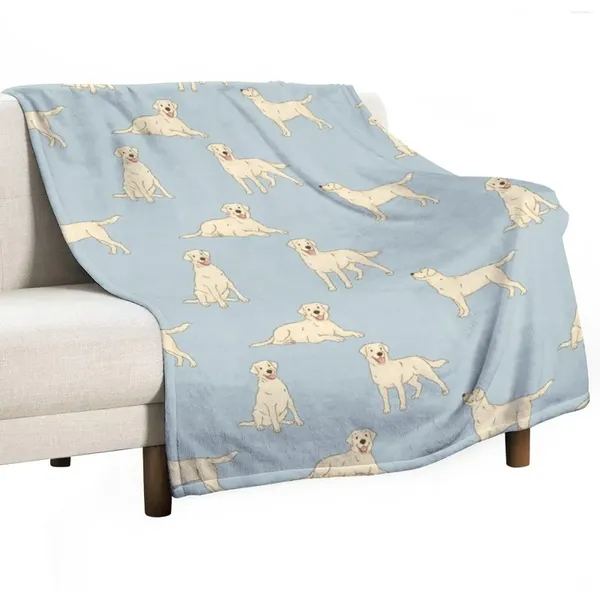 Одеяла Желтый Лабрадор-ретривер Собака Бросок Одеяло Тяжелый плед на диване
