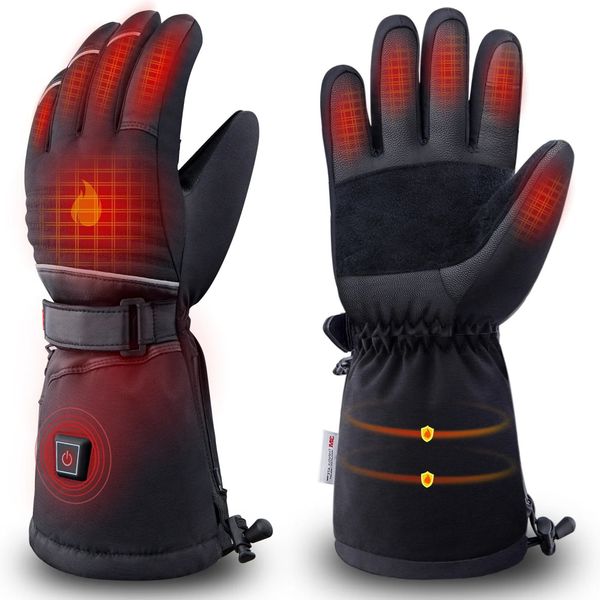 Fünf-Finger-Handschuhe Winter Outdoor Wandern Camping Wandern Motorradfahren Drei-Gang-Thermostat-Aufladung wasserdichte Ski-Heizhandschuhe 231021