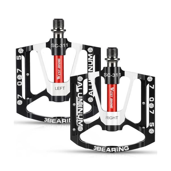 Pedales de bicicleta WEST BIKING Pedales de bicicleta ultraligeros antideslizantes CNC BMX MTB Pedal de bicicleta de carretera ciclismo rodamiento sellado pedales de bicicleta 231023