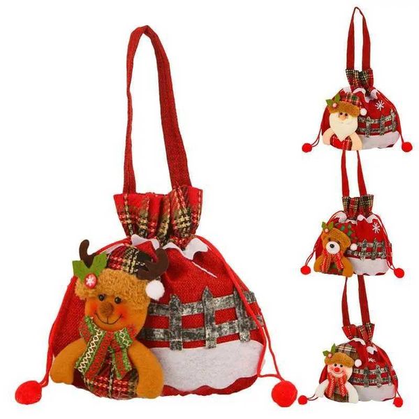 Sacchetti regalo natalizi per caramelle Confezione portatile con cordoncino per bambini, parte festiva 220923
