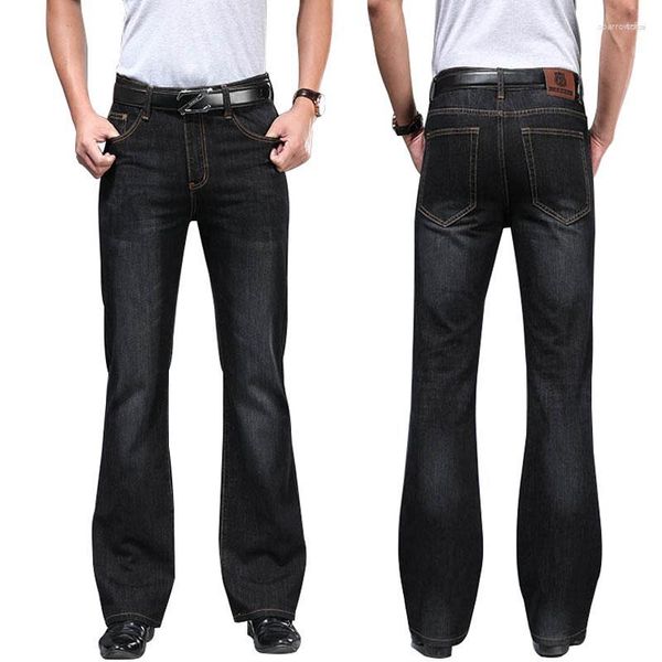 Herren Jeans Herren 2023 Ausgestellte Herren Boot Cut Denim Hosen Bequeme Leicht Schlanke Designer Klassische Lose Blaue Schwarze Hose Größe 28 -