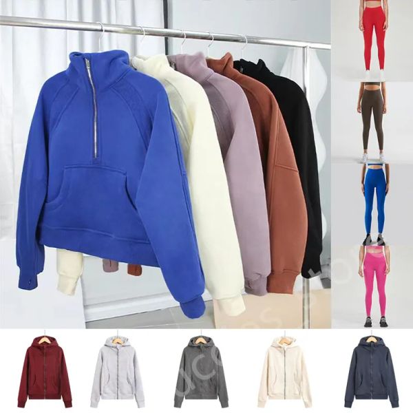 Tasarımcı Scuba Hoodies Hoodie Ladies Yoga Giyim Kalın Uzun Kollu Polar Jumper