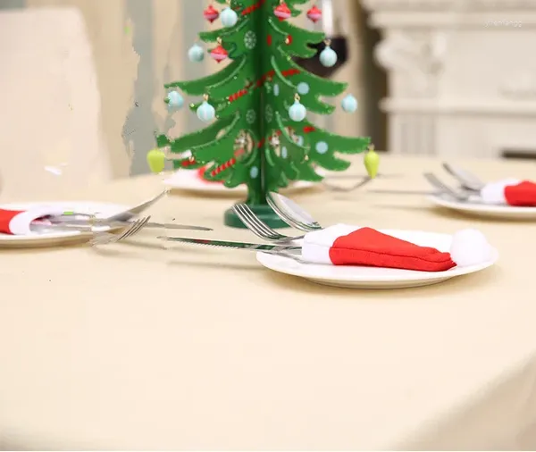 Рождественские украшения, держатели столовых приборов, милые украшения для обеденного стола, 50 шт./лот